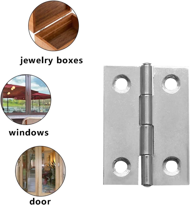 Duravel Door Hinge Folding Butt Hinges for Cupboard Cabinet Windows Door with Screws (6, 1 Inch) - Image 5